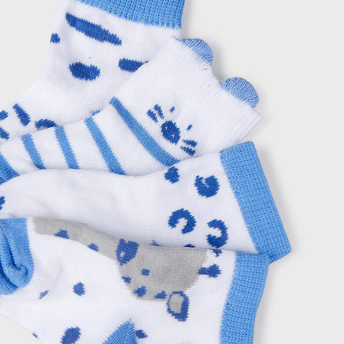 Close up of the Mayoral Baby Boy's Animal Socks Blue