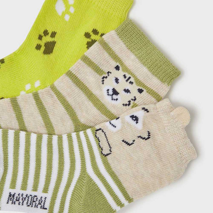 Closer view of the Mayoral Animal Socks Lime