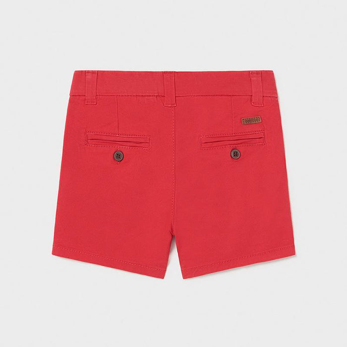 Reverse view of the Mayoral Boys Bermuda Shorts Red