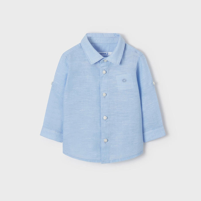 Mayoral Linen Shirt Light Blue - 00117