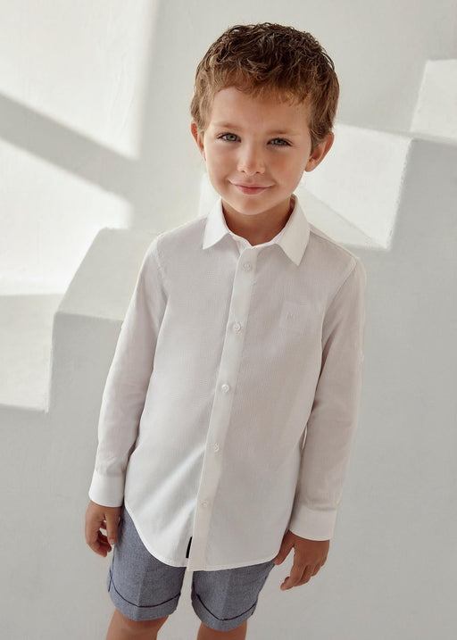 Boy modelling the Mayoral Baby Boy's Shirt