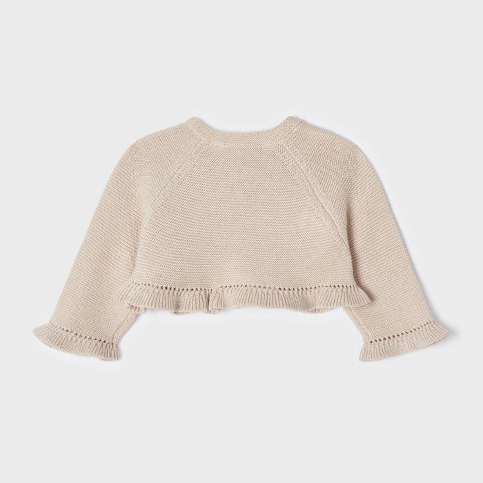 Reverse view of the Mayoral Baby Girl's Cardigan.