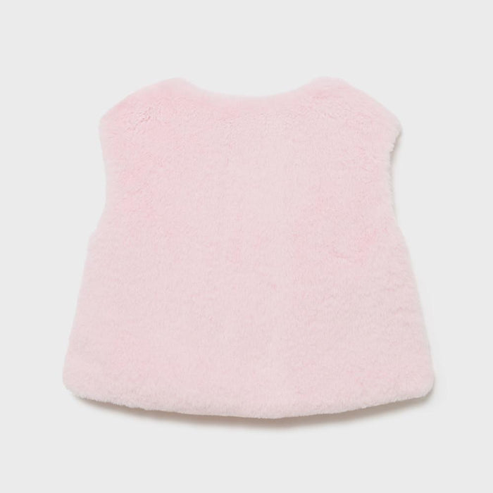 Reverse view of the Mayoral Baby Girl's Faux Fur Gilet - 02390