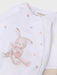 Newborn babygrow with cute bunny rabbit print. 