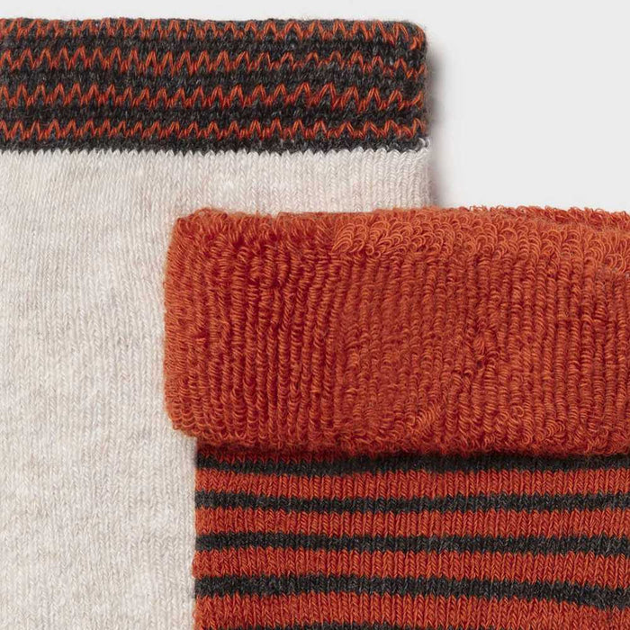 Closer view of the Mayoral Boy's Winter Socks Orange - 10096