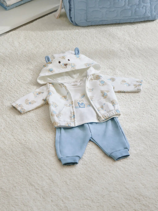 Closer look at the Mayoral bunny print tracksuit.