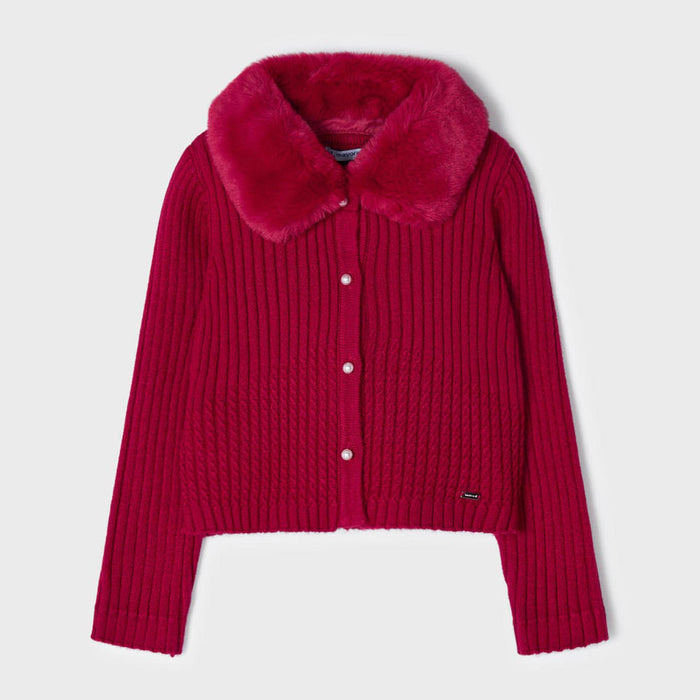 Mayoral Cable Knit Cardigan - Red