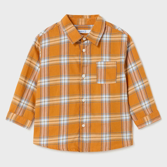 Mayoral orange check shirt - 02178.