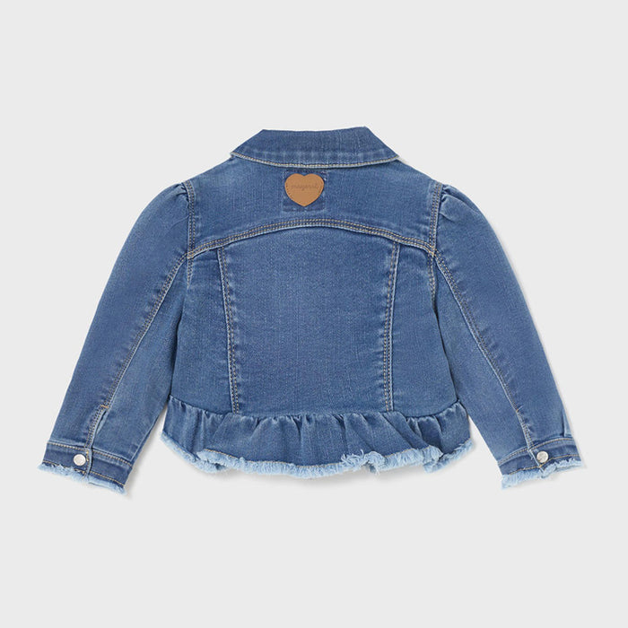 Rear view of the Mayoral denim jacket.