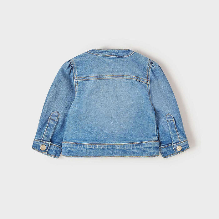 Reverse view of the Mayoral Baby Girl's Denim Jacket Blue