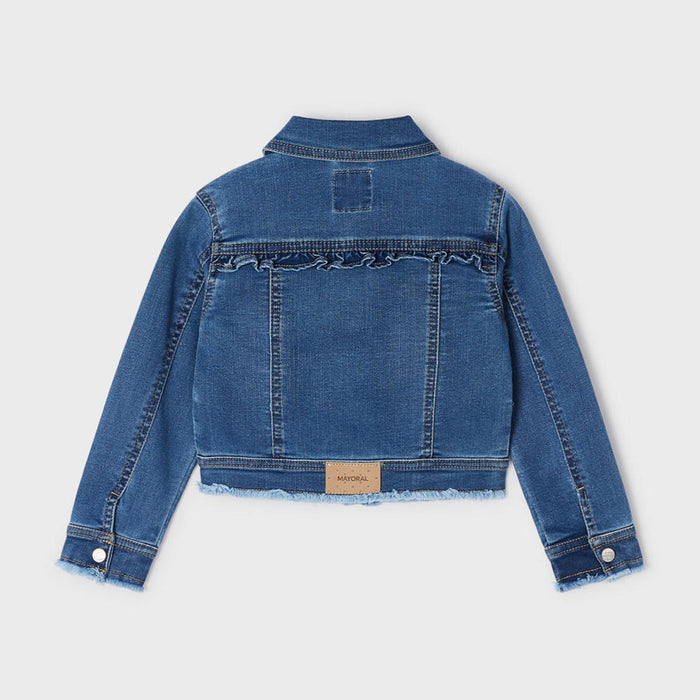 Reverse view of the Mayoral denim jacket.