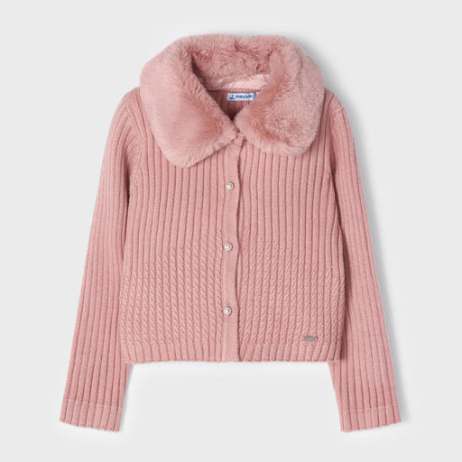 Mayoral Cable Knit Cardigan Rose - 04309.