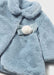Closer look at the Mayoral blue faux fur coat.