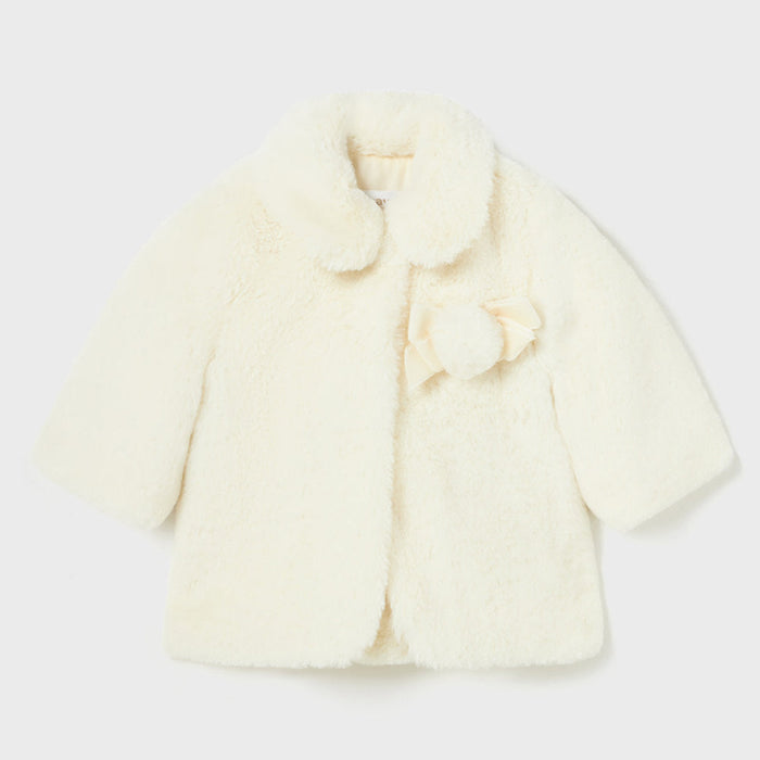 Mayoral cream faux fur coat - 02405.