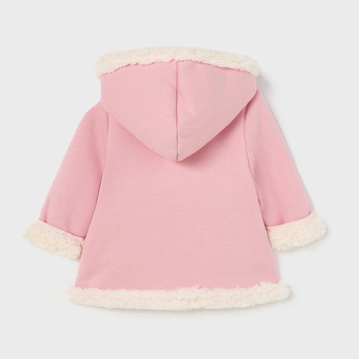 Mayoral Faux Fur Lined Coat - Pink