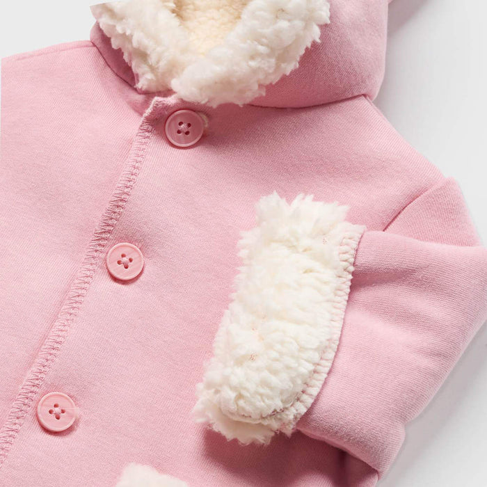 Mayoral Faux Fur Lined Coat - Pink