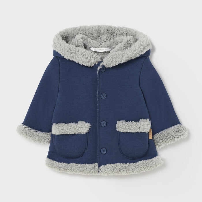Mayoral Faux Fur Lined Coat - Night Blue