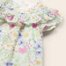 Mayoral floral print dress with ruffled collar.