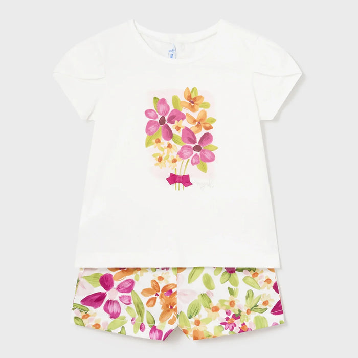 Mayoral  floral print shorts set - 01234.