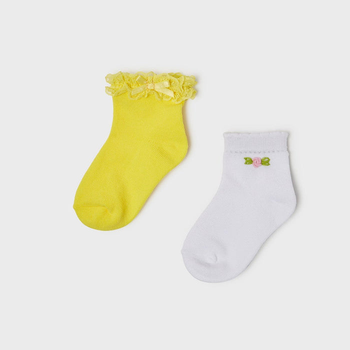 Mayoral Baby Girl's Floral Socks Lemon - 10176