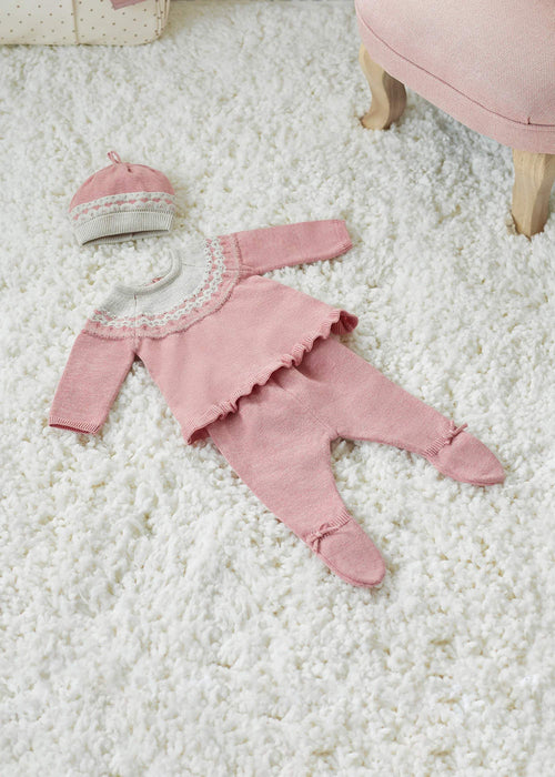 Baby girl's three piece knitted set.