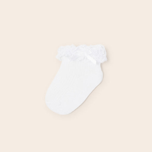 Mayoral baby girl's white frilled socks.