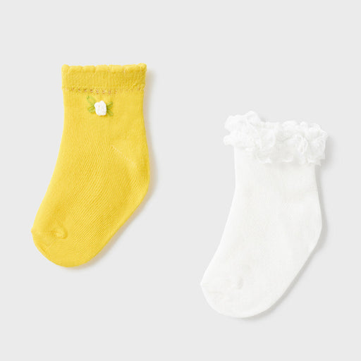 Mayoral yellow and white frilled socks.