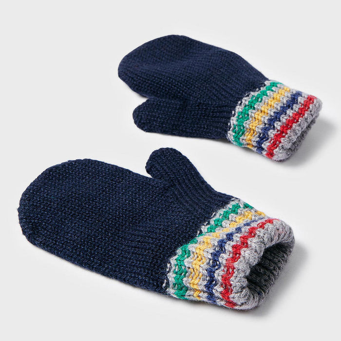 Mayoral baby boy's navy mittens.