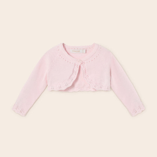 Mayoral pale pink knitted cardigan.