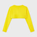 Reverse view of the Mayoral bright yellow knitted cardigan.