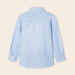 Reverse view of the Mayoral light blue linen shirt.