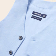 Closer view of the Mayoral linen waistcoat.