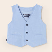 Mayoral boy's sky blue linen waistcoat - 01371.