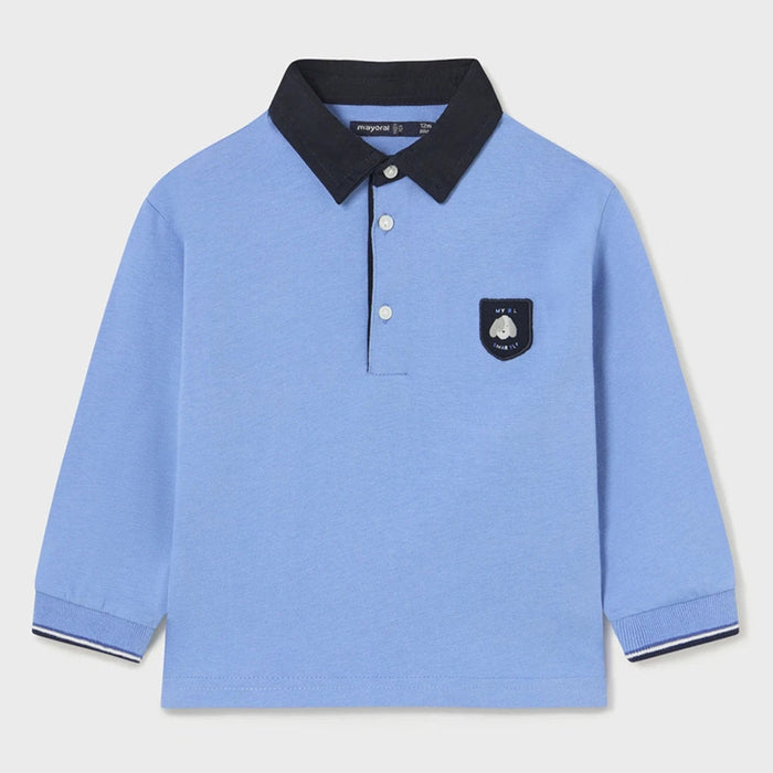 Mayoral blue long sleeve polo shirt - 02168.