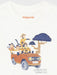 Closer look at the Mayoral white 'Adventure' t-shirt.
