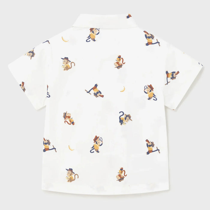 Reverse side of the Mayoral monkey print shirt.