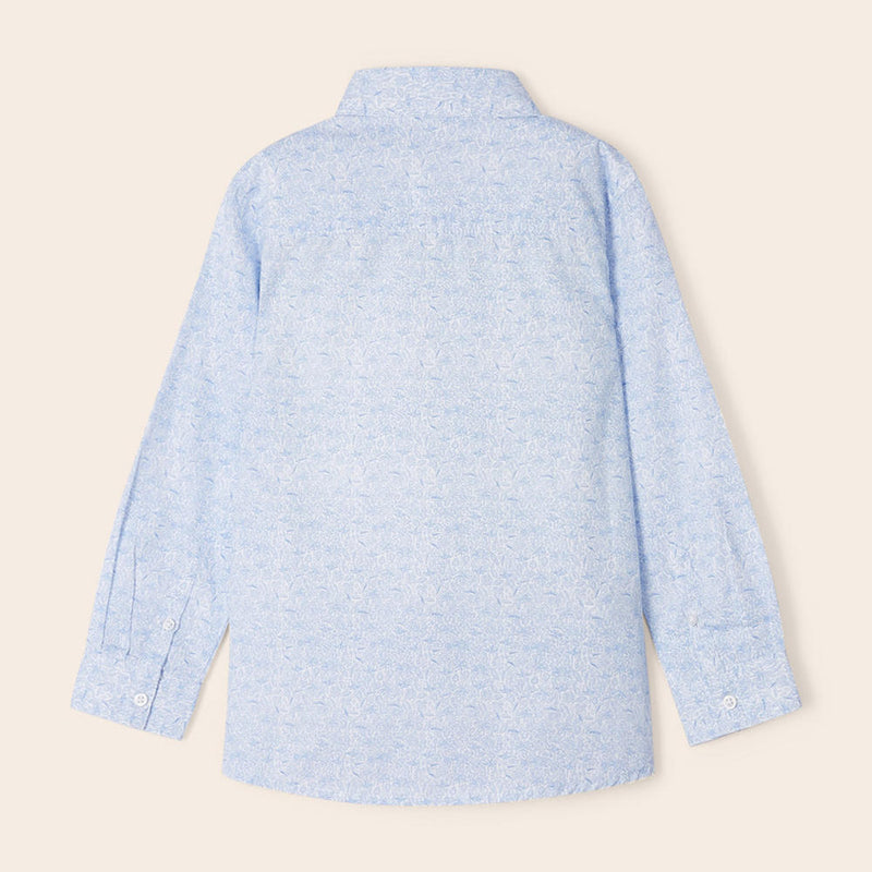 Rear view of the Mayoral  patterned shirt.