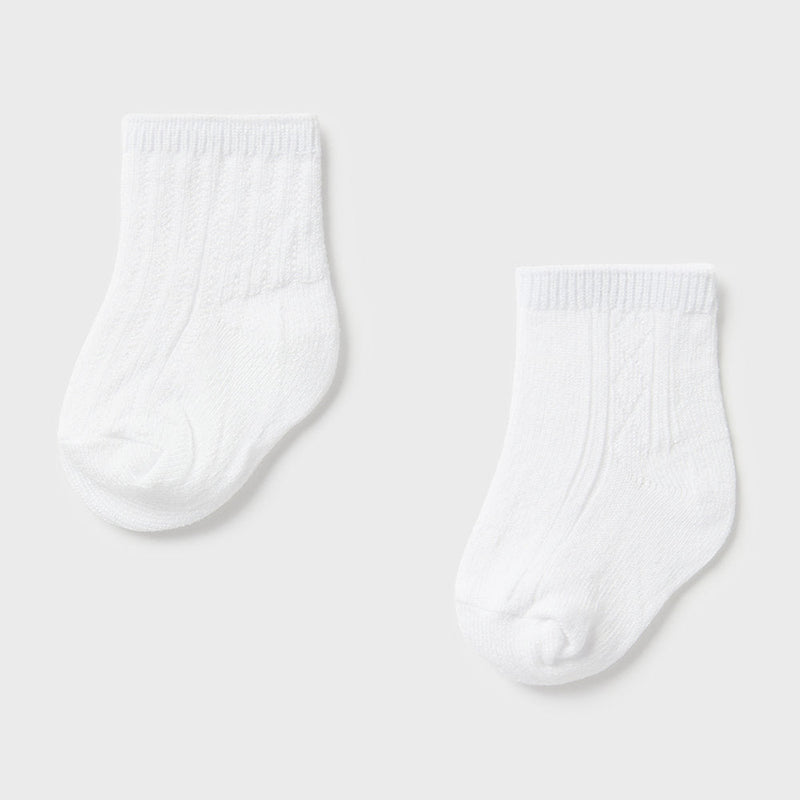 Mayoral boy's white patterned socks - 09590.