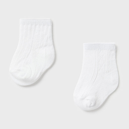 Mayoral boy's white patterned socks - 09590.