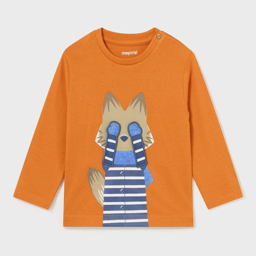 Mayoral boy's orange peekaboo t-shirt - 02018.