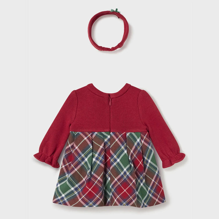 Back of the Mayoral red plaid dress.