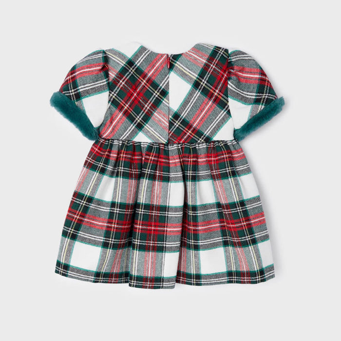 Reverse view of the Mayoral Plaid Dress.