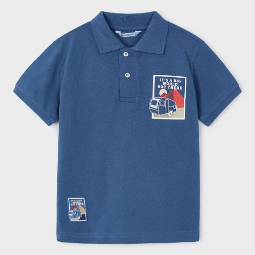 Mayoral boy's blue polo shirt - 03106.