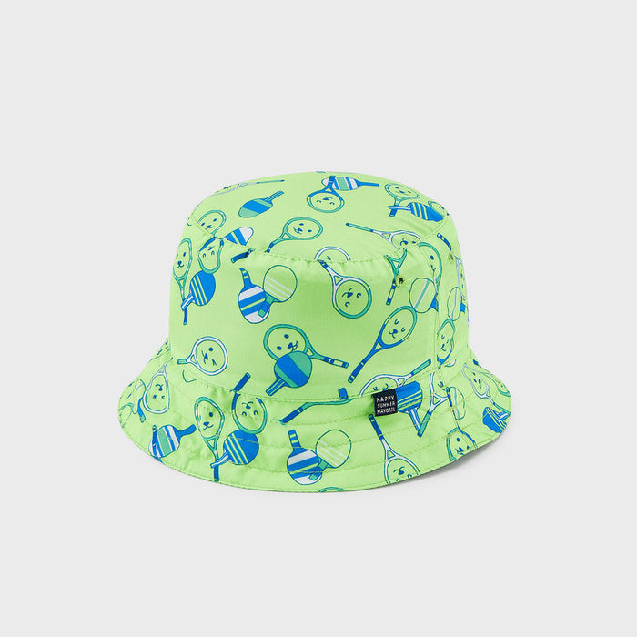 Green printed side of the Mayoral Reversible Bucket Hat.