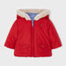 Bright red side of the Mayoral Reversible Coat.
