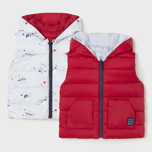 Mayoral red  and white reversible gilet - 02323.