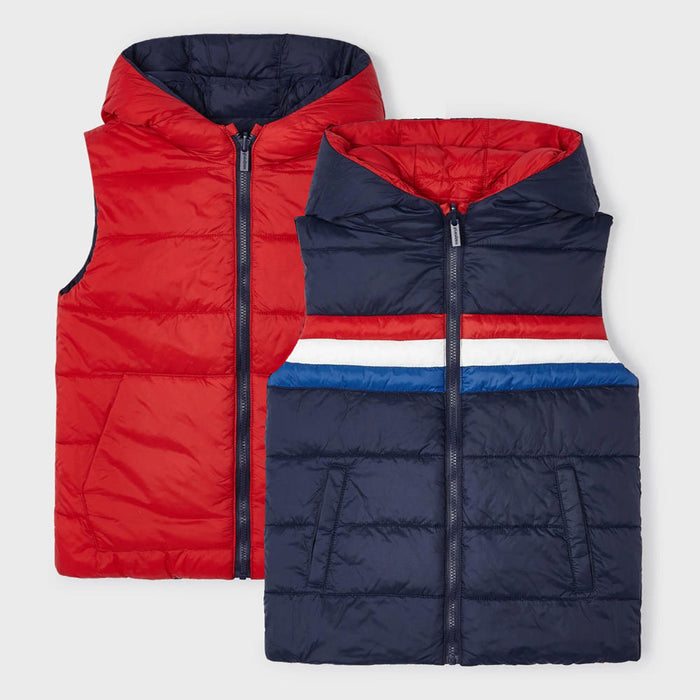 Mayoral boy's red reversible gilet - 04329.