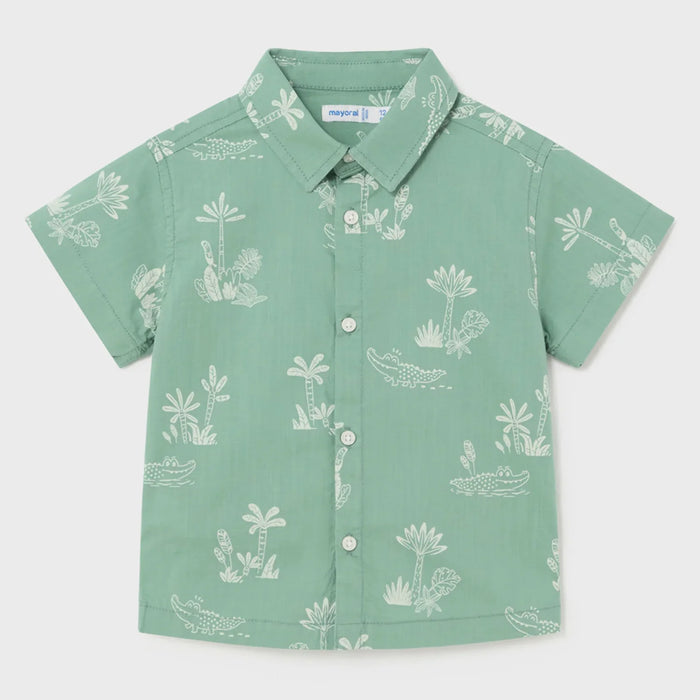 Mayoral green safari print shirt - 01112.