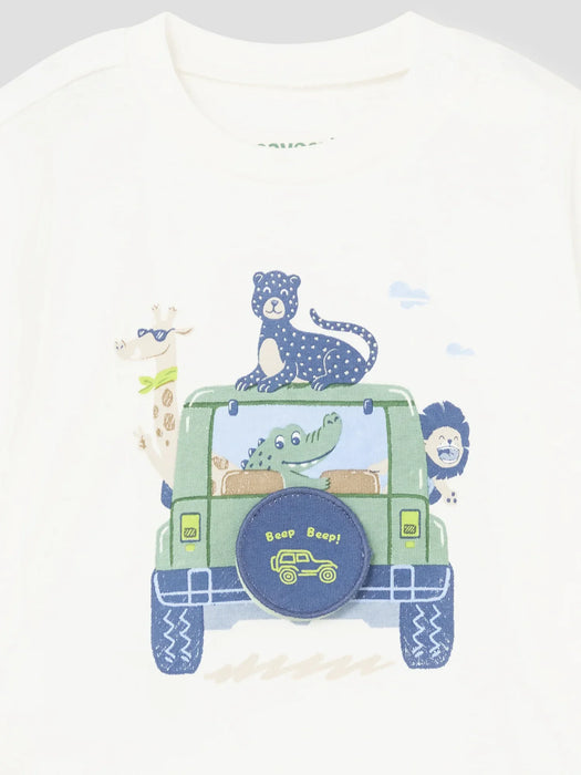 Closer look at the Mayoral safari t-shirt.