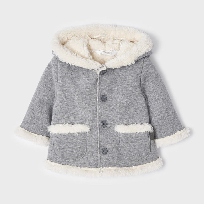 Mayoral Faux Fur Lined Coat Grey - 02402.